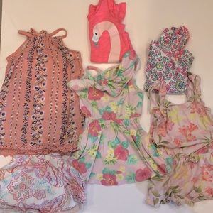 2T girls summer bundle, 6 items, used